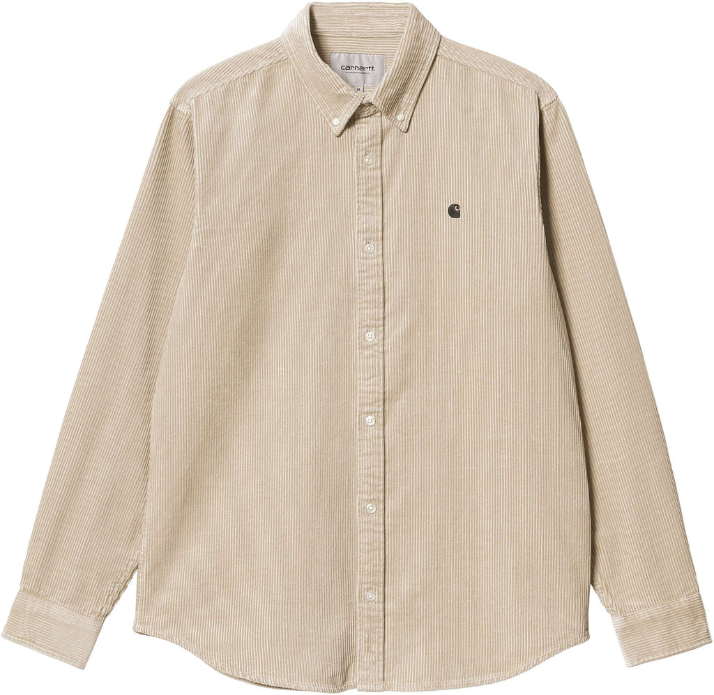 Carhartt Wip Camicia L/s Madison Cord Shirt Wall Black Uomo - 1