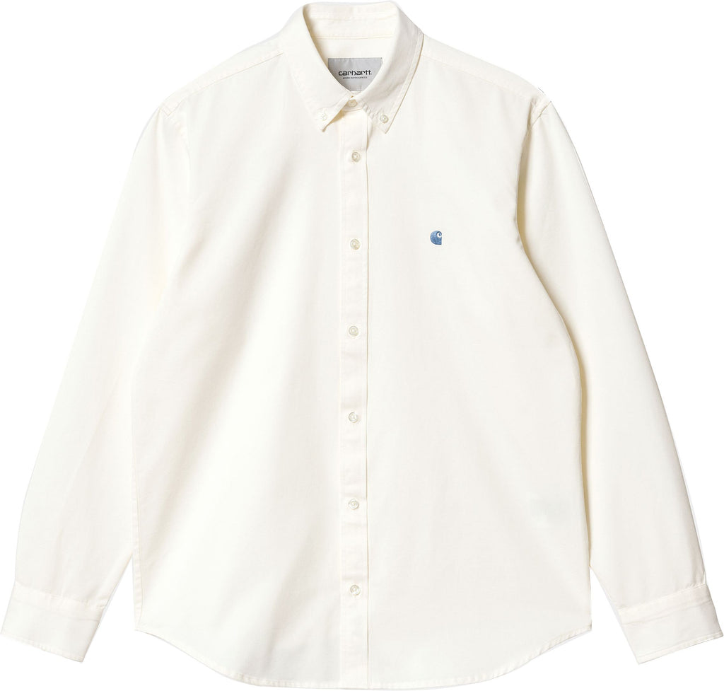 Carhartt Wip Camicia L/s Madison Shirt Wax Ice Sheet Uomo - 1