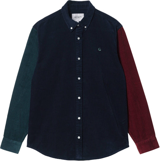 Carhartt Wip Camicia L/s Triple Madison Cord Shirt Astro Frasier Jam Uomo Viola