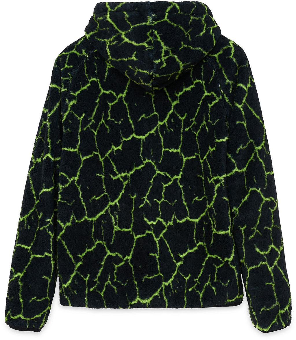 Propaganda Giacca Texture Fur Hoodie Crack Black Lime Uomo - 2