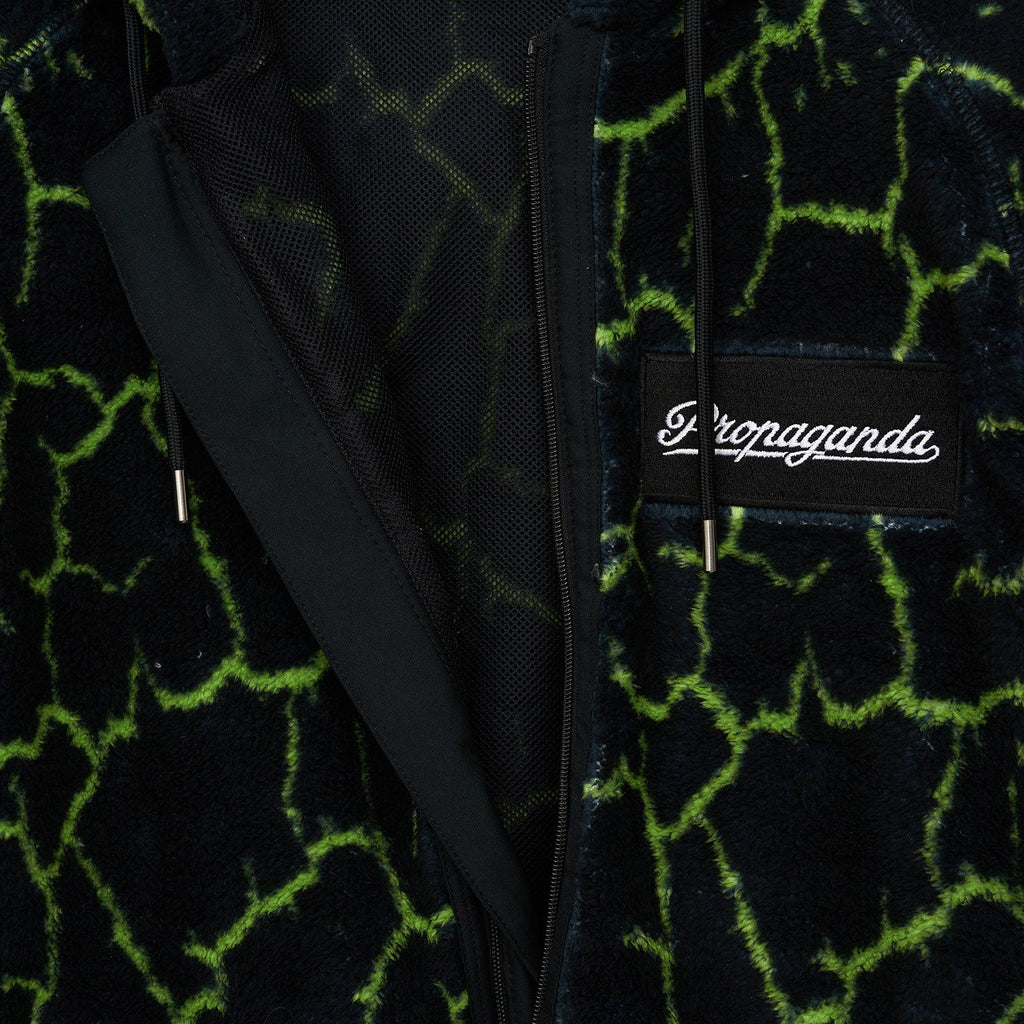 Propaganda Giacca Texture Fur Hoodie Crack Black Lime Uomo - 3