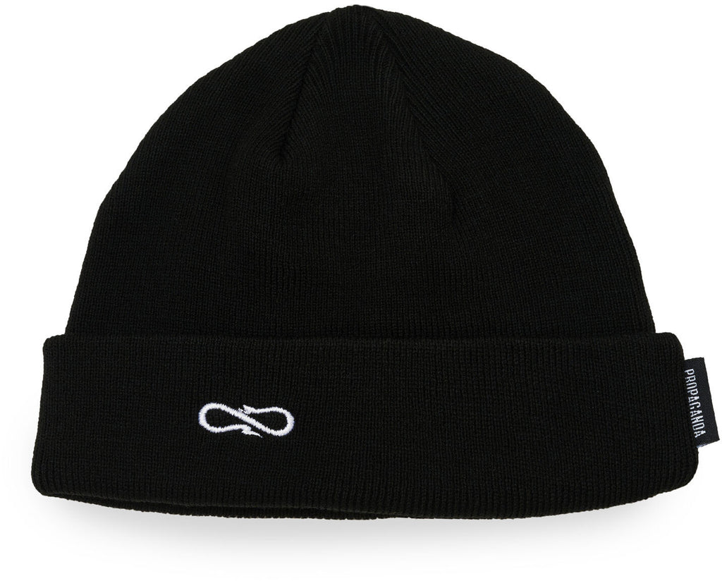 Propaganda Cuffia Embroidery Beanie Black Unisex - 1