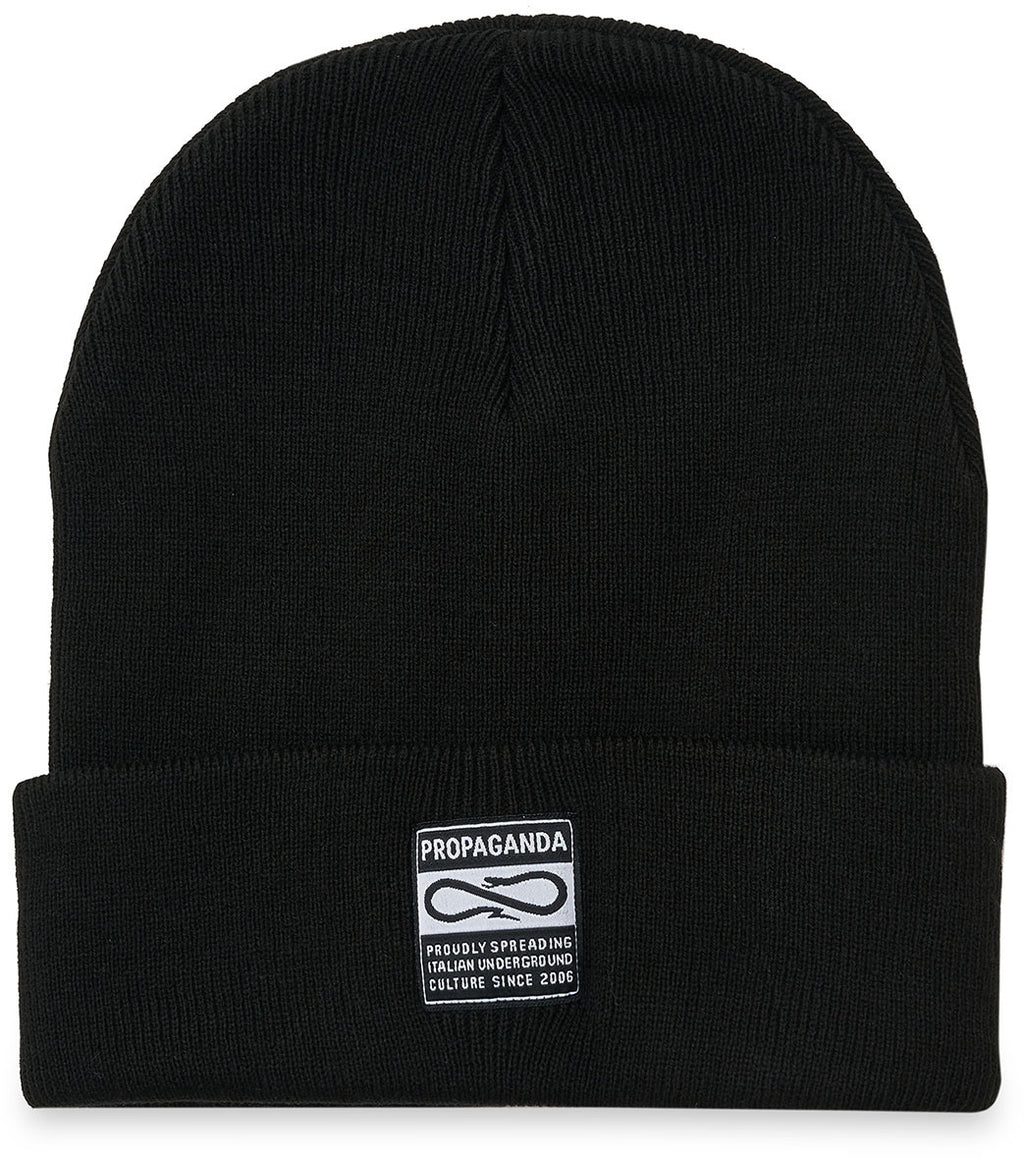Propaganda Cuffia Label Beanie Black Unisex - 1