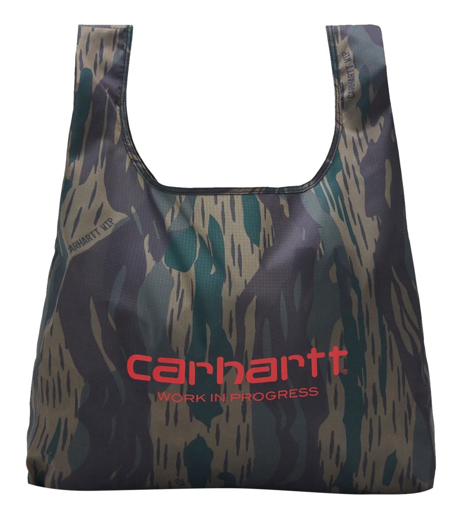 Carhartt Wip Borsa Keychain Shopping Bag Camo Unite Copperton Blu Uomo - 1