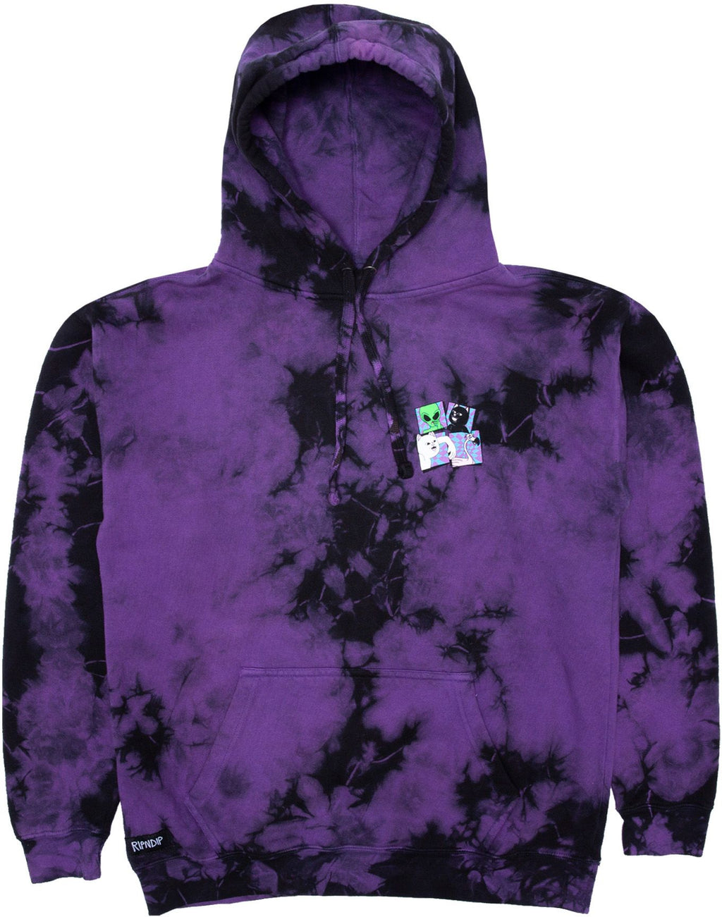 Ripndip Felpa Sid Hoodie Purple Black Tie Dye Viola Uomo - 2