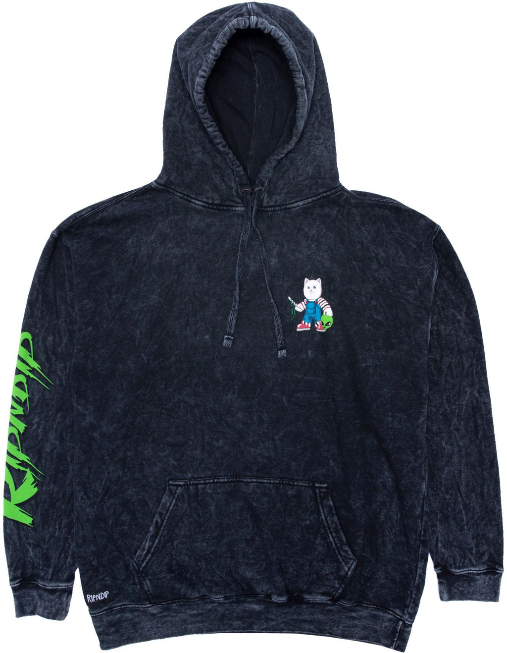 Ripndip Felpa Childs Play Hoodie Black Mineral Wash Nero Uomo - 2
