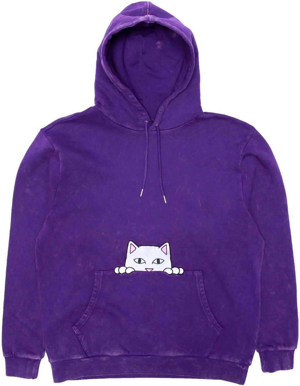 Ripndip Felpa Peeking Nermal Embroidered Hoodie Purple Mineral Wash Viola Uomo - 1