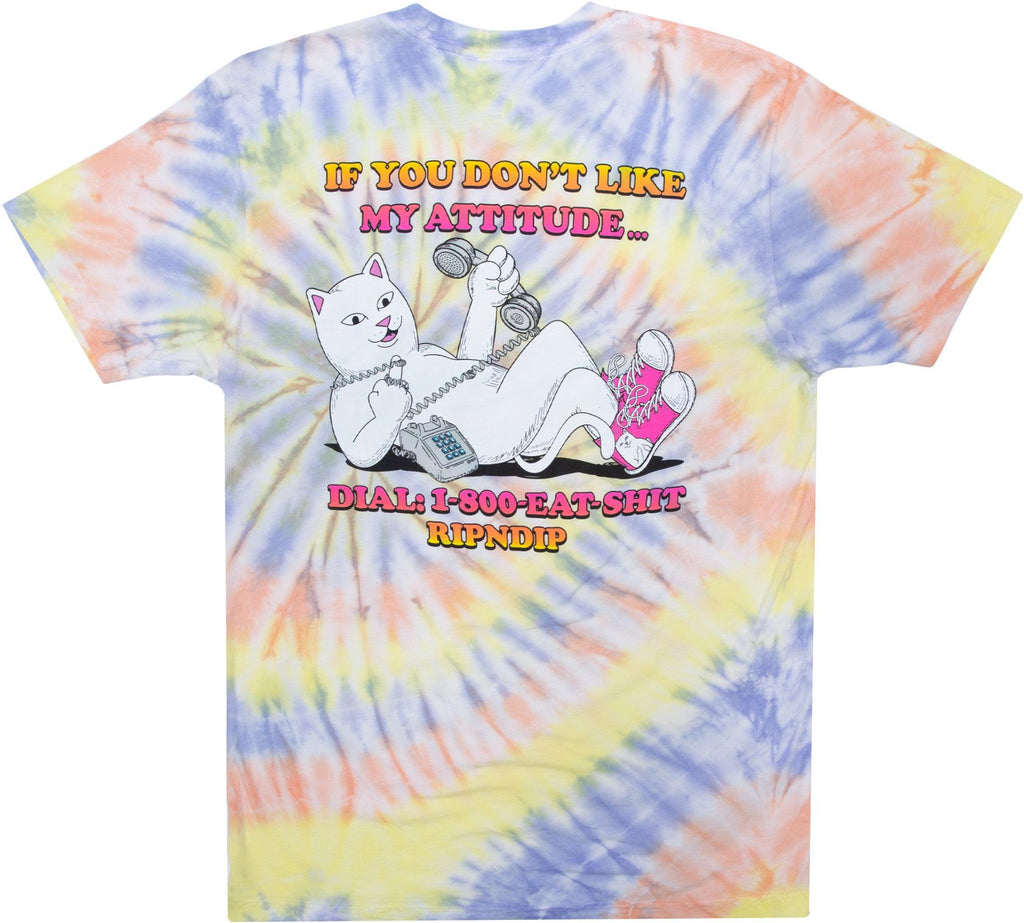 Ripndip T-shirt Hows My Attitude Tee Spiral Tie Dye Multicolor Uomo - 1