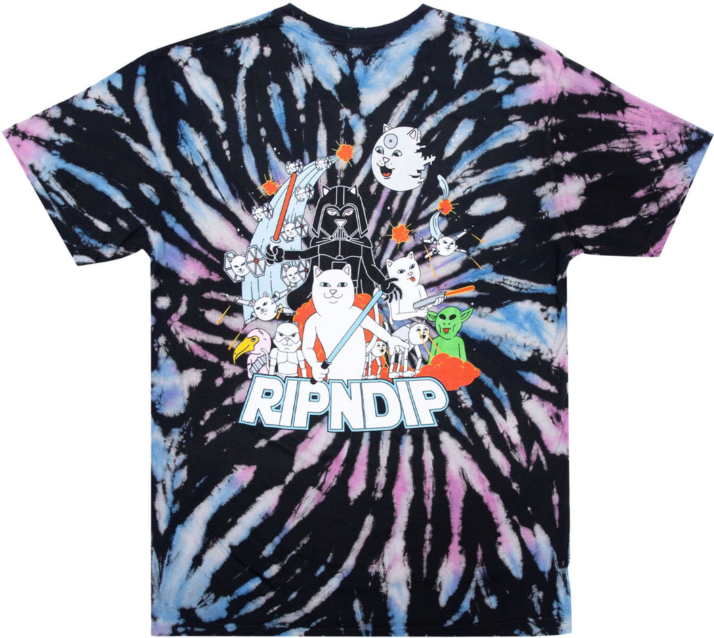 Ripndip T-shirt Far Far Away Tee Black Blue Tie Dye Nero Uomo - 1