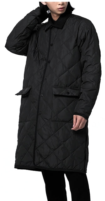 Taion Giacca Piping Collared Long Coat Black Nero Uomo - 2