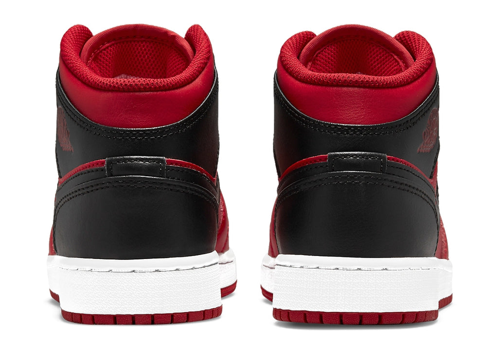 Jordan Air 1 Mid Shoes Gym Red Black White Gs Rosso Donna - 5