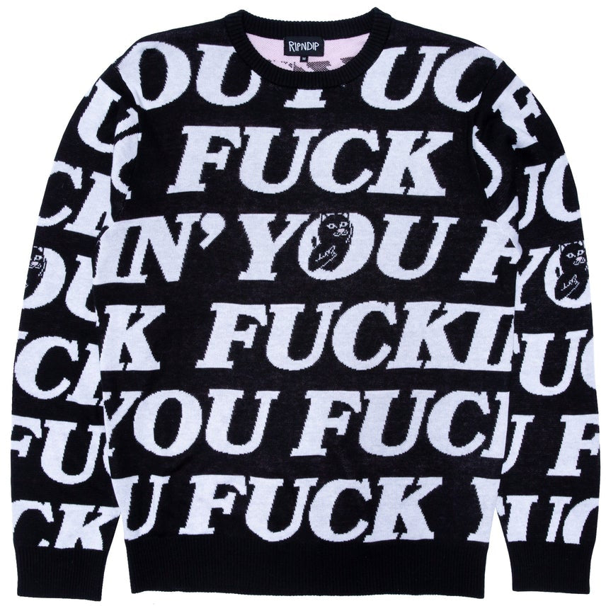 Ripndip Maglione Fuck You Knit Sweater Black Nero Uomo - 1