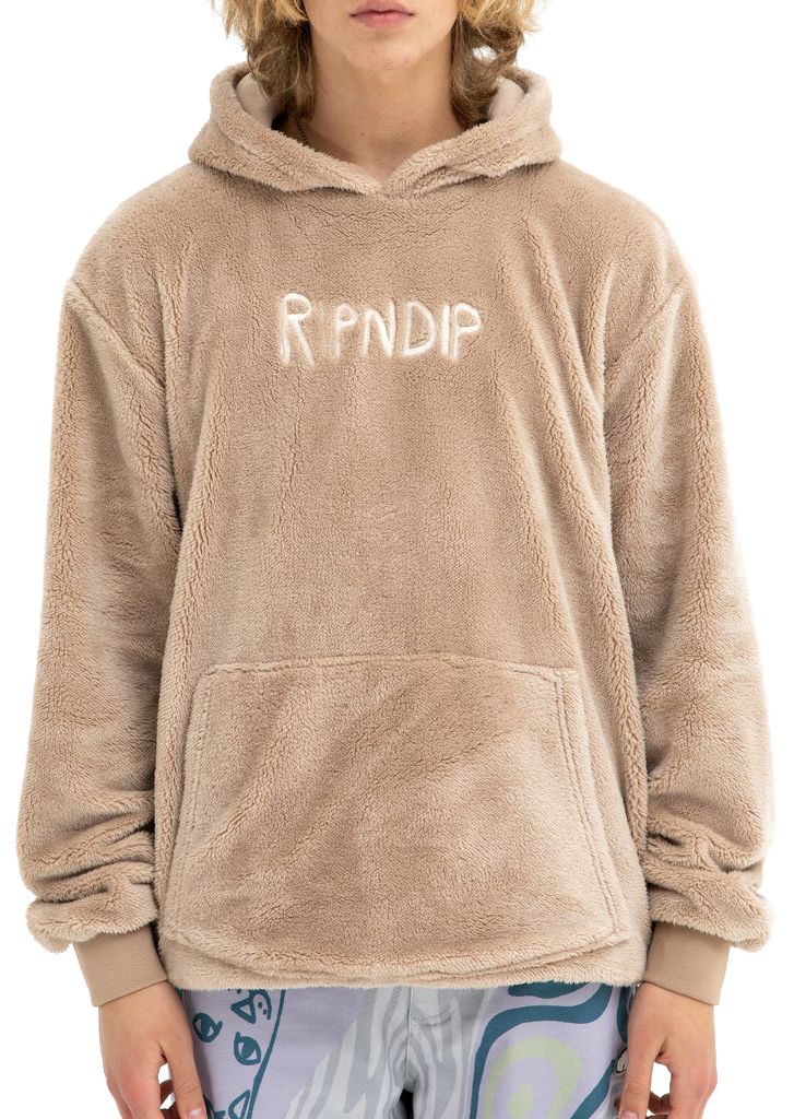 Ripndip Ripdnip Felpa Bradbury Sherpa Hoodie Tan Beige Uomo - 2