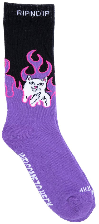 Ripndip Calze Welcome To Heck Socks Black Purple Viola Uomo - 1