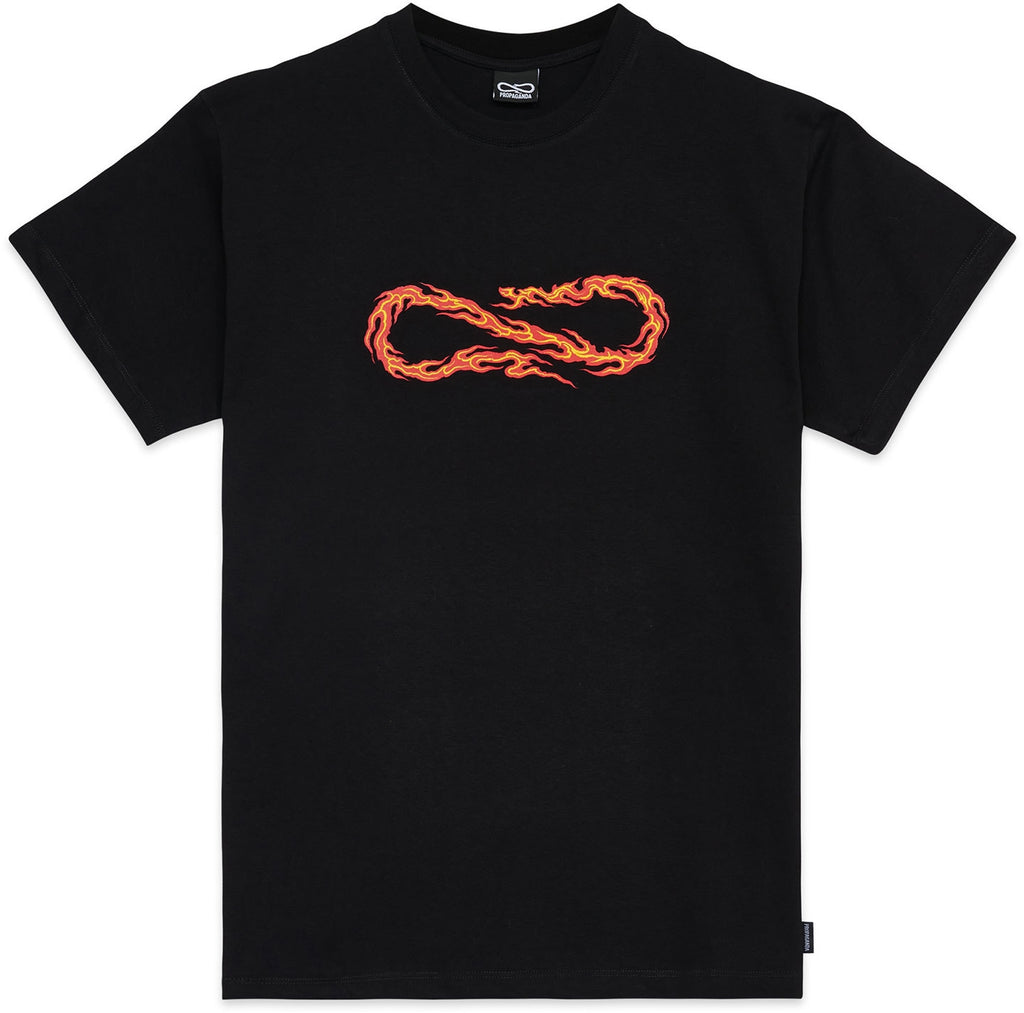 Propaganda T-shirt Logo Flame Tee Black Nero Uomo - 1
