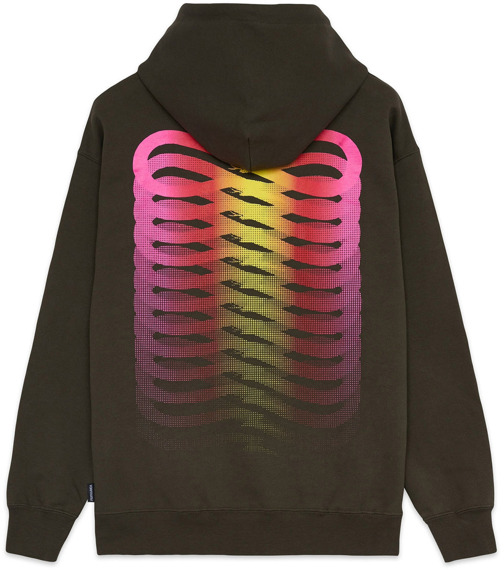 Propaganda Felpa Ribs Gradient Hoodie Nero Uomo - 1