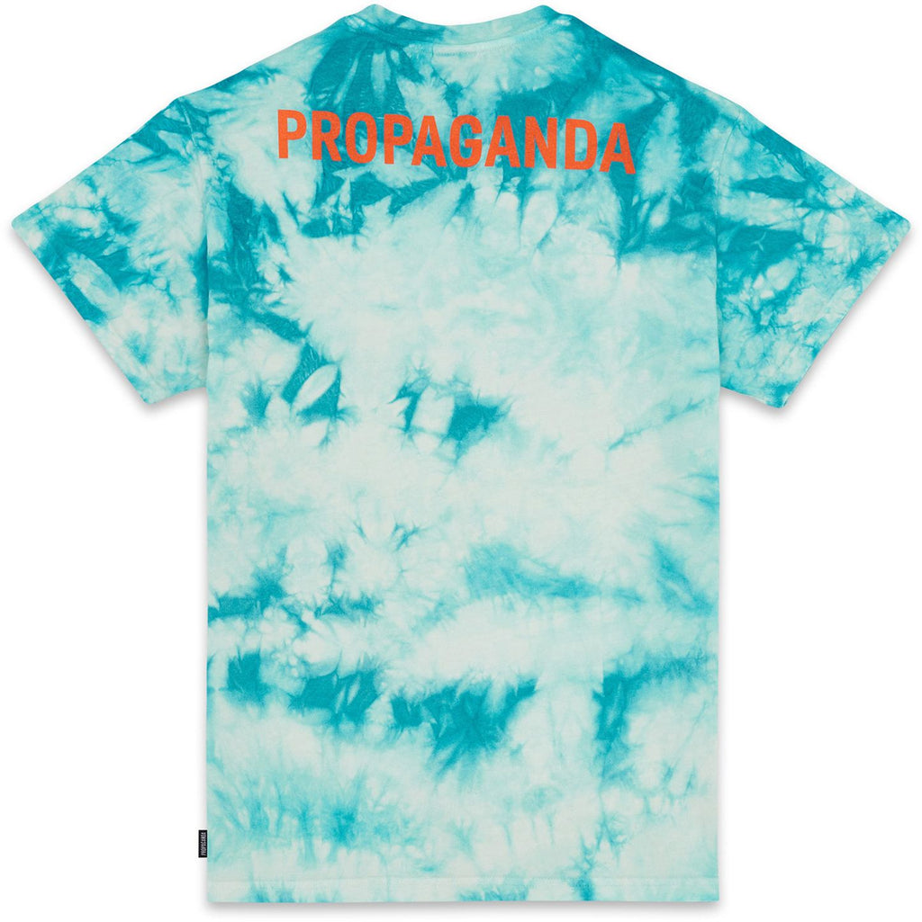Propaganda T-shirt Logo Tie Dye Acqua Blue Uomo - 2
