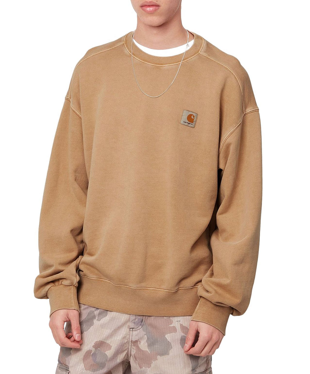 Carhartt Wip Felpa Nelson Sweat Dusty H Brown Beige Uomo - 3