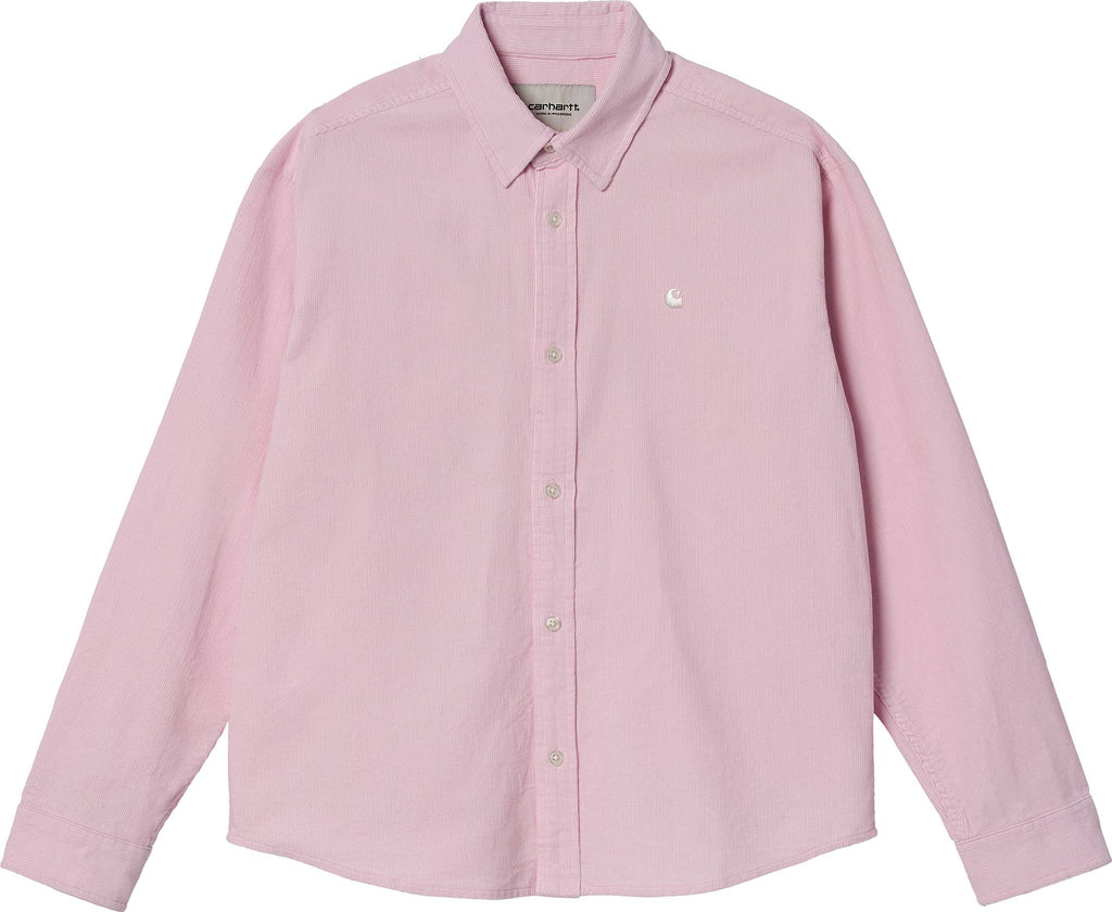 Carhartt Wip Camicia W' L/s Madison Fine Cord Shirt Pale Quartz Rosa Donna - 1