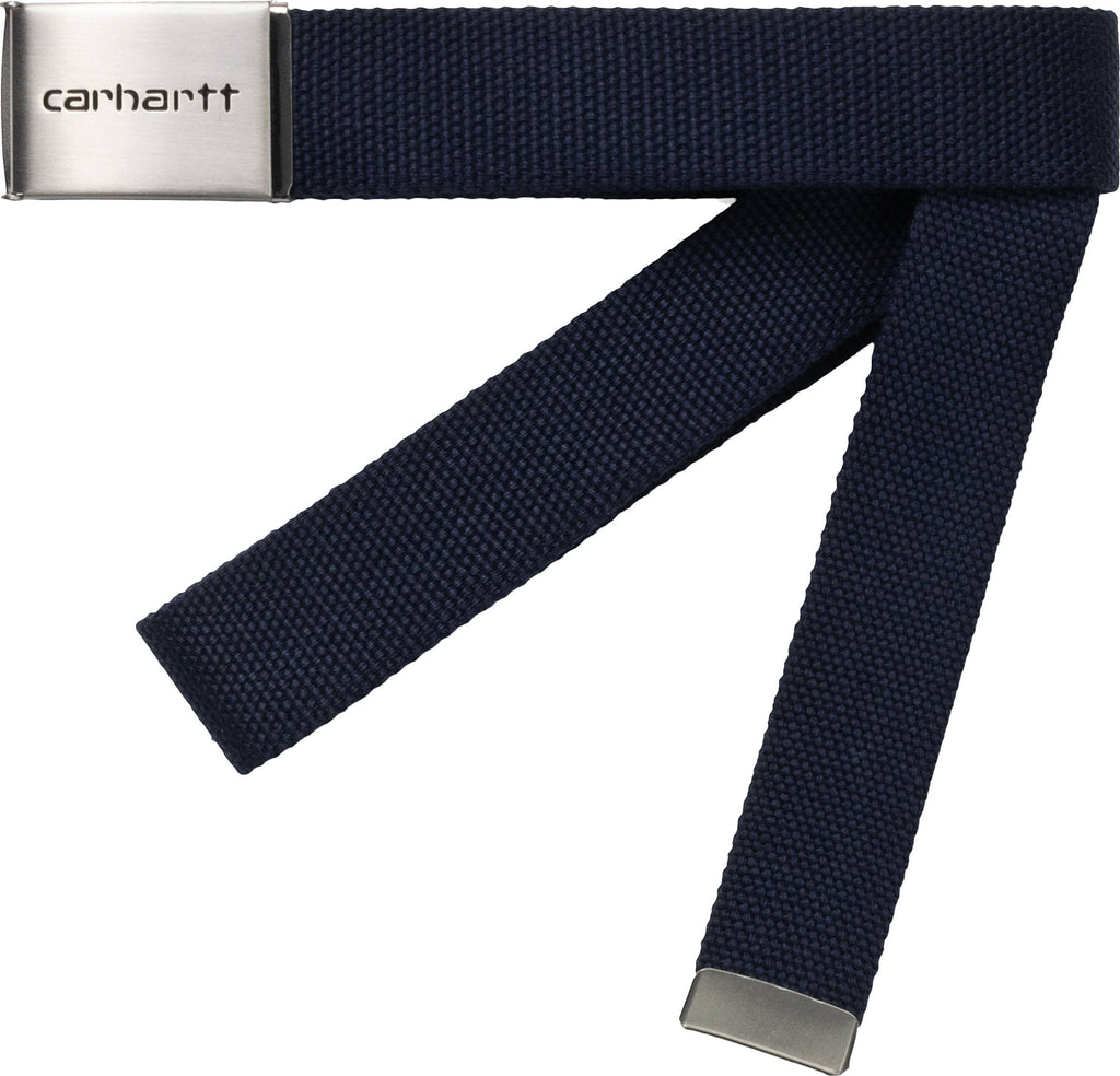 Carhartt Wip Cinta Clip Belt Chrome Dark Navy Blue Uomo - 1