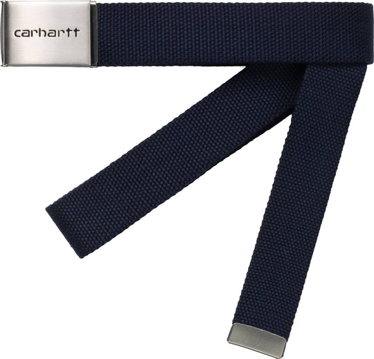 Carhartt Wip Cinta Clip Belt Chrome Dark Navy Uomo Blue