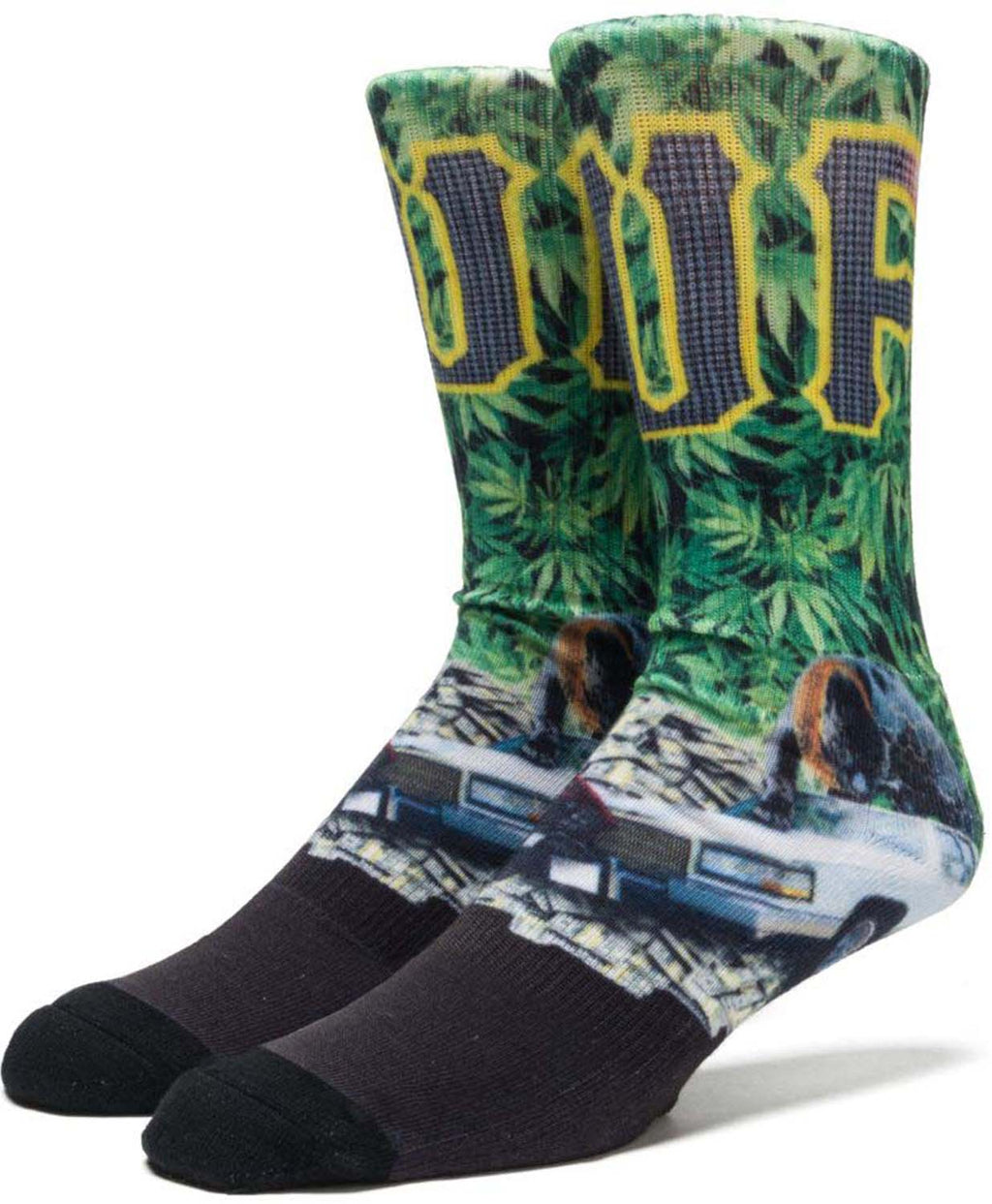 Huf Calze Big Cats Crew Socks Verde Uomo - 1
