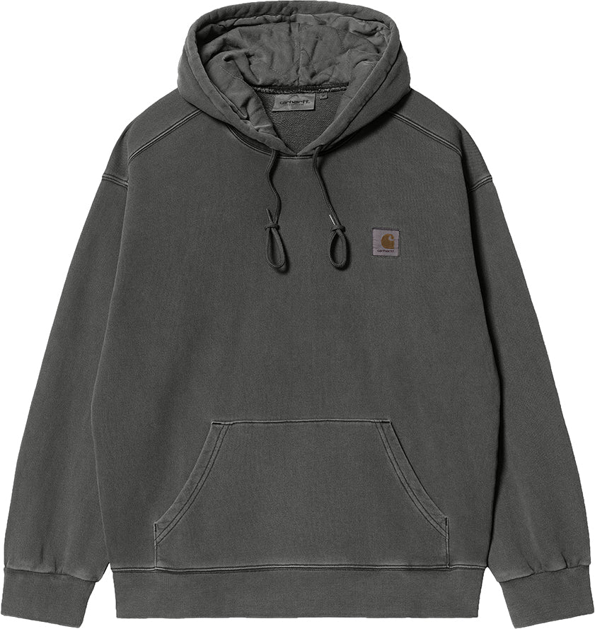Carhartt Wip Felpa Hooded Nelson Sweat Black Garment Dyed Nero Uomo - 1