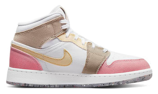 Jordan 1 Mid Shoes Pastel Grind Gs Donna Giallo
