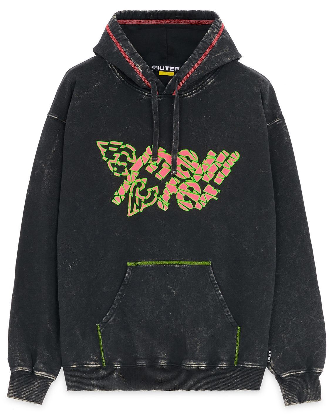 Iuter Felpa Con Cappuccio Uomo Mod. 23SISH89, Nera, Con Stampe Skull, Taglia M - 2