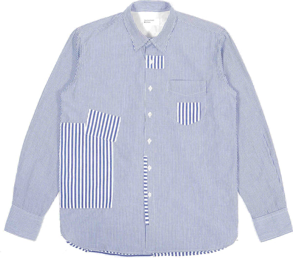 Universal Works camicia Classic Shirting Patched Shirt Navy
