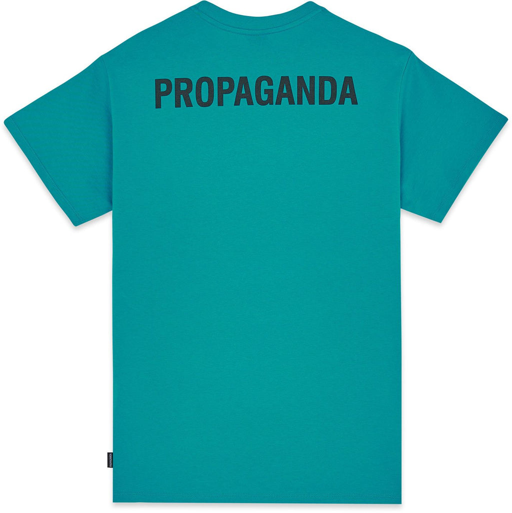 Propaganda T-shirt Logo Tee Turquoise Celeste Uomo - 2