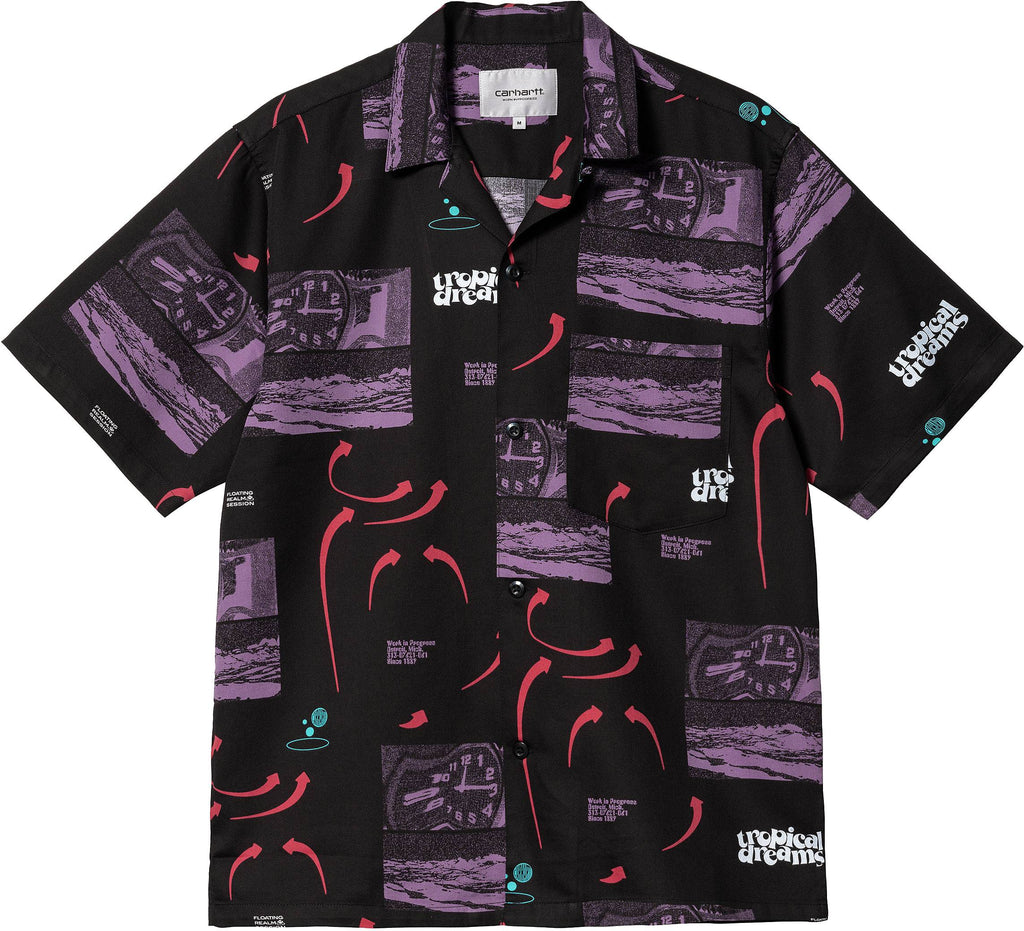 Carhartt Wip Camicia S/s Dreams Shirt Print Black Nero Uomo - 1