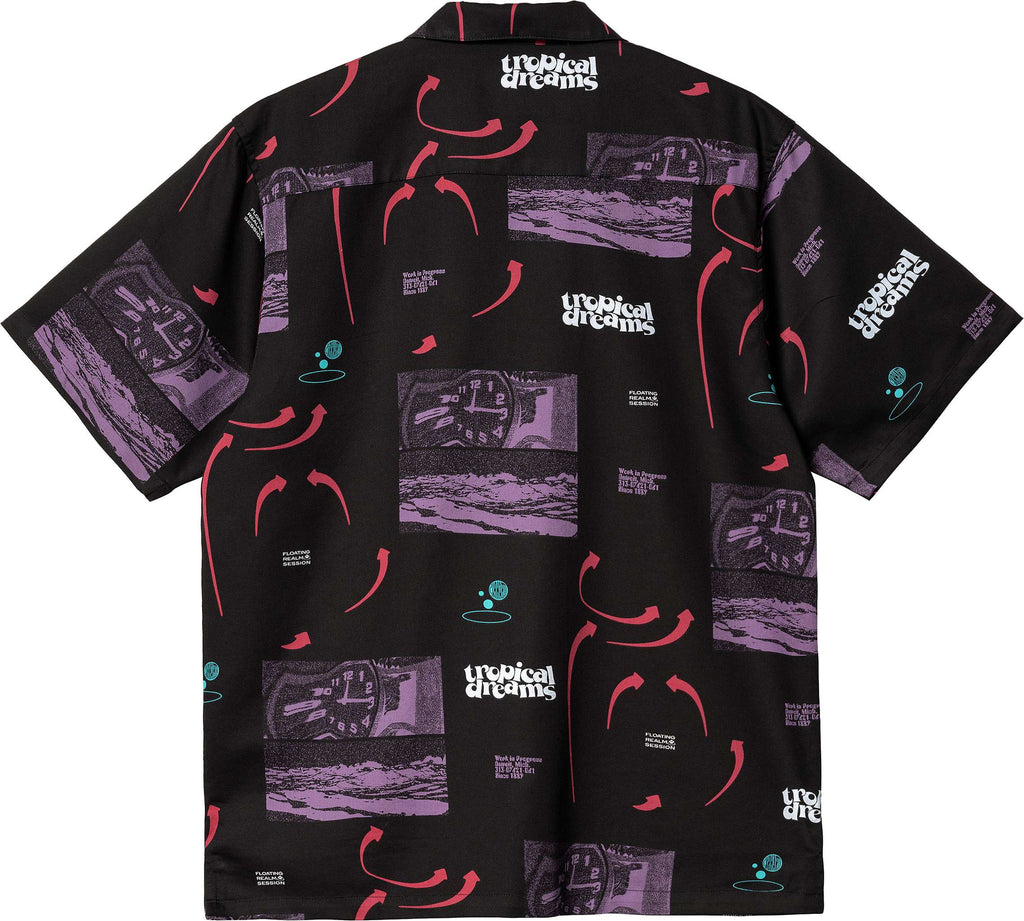 Carhartt Wip Camicia S/s Dreams Shirt Print Black Nero Uomo - 2