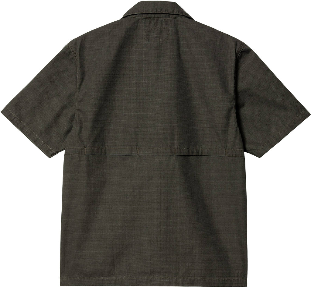 Carhartt Wip Camicia S/s Wynton Shirt Storm Cloud Dollar Green Verde Uomo - 2
