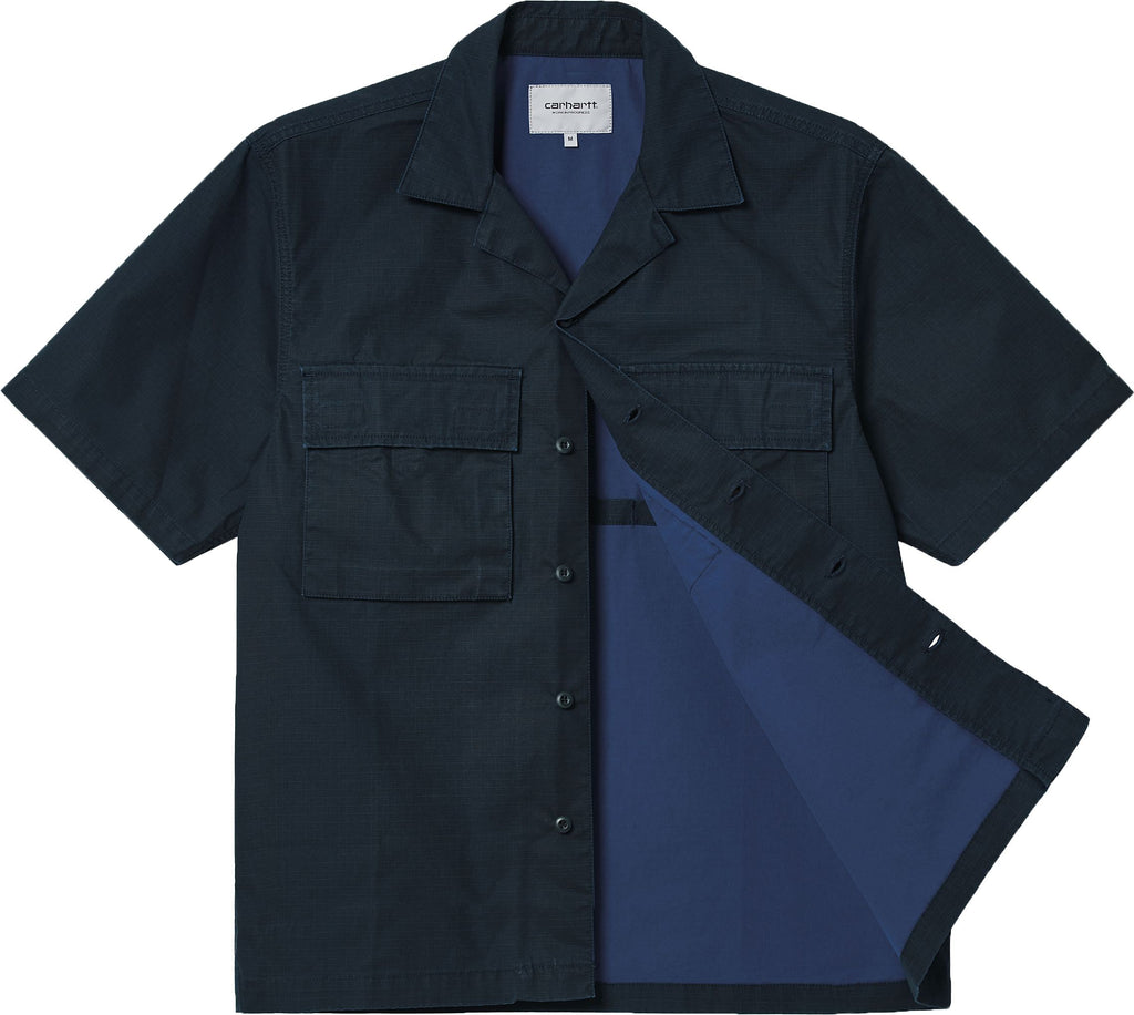 Carhartt Wip Camicia S/s Wynton Shirt Mizar Gulf Blue Uomo - 2
