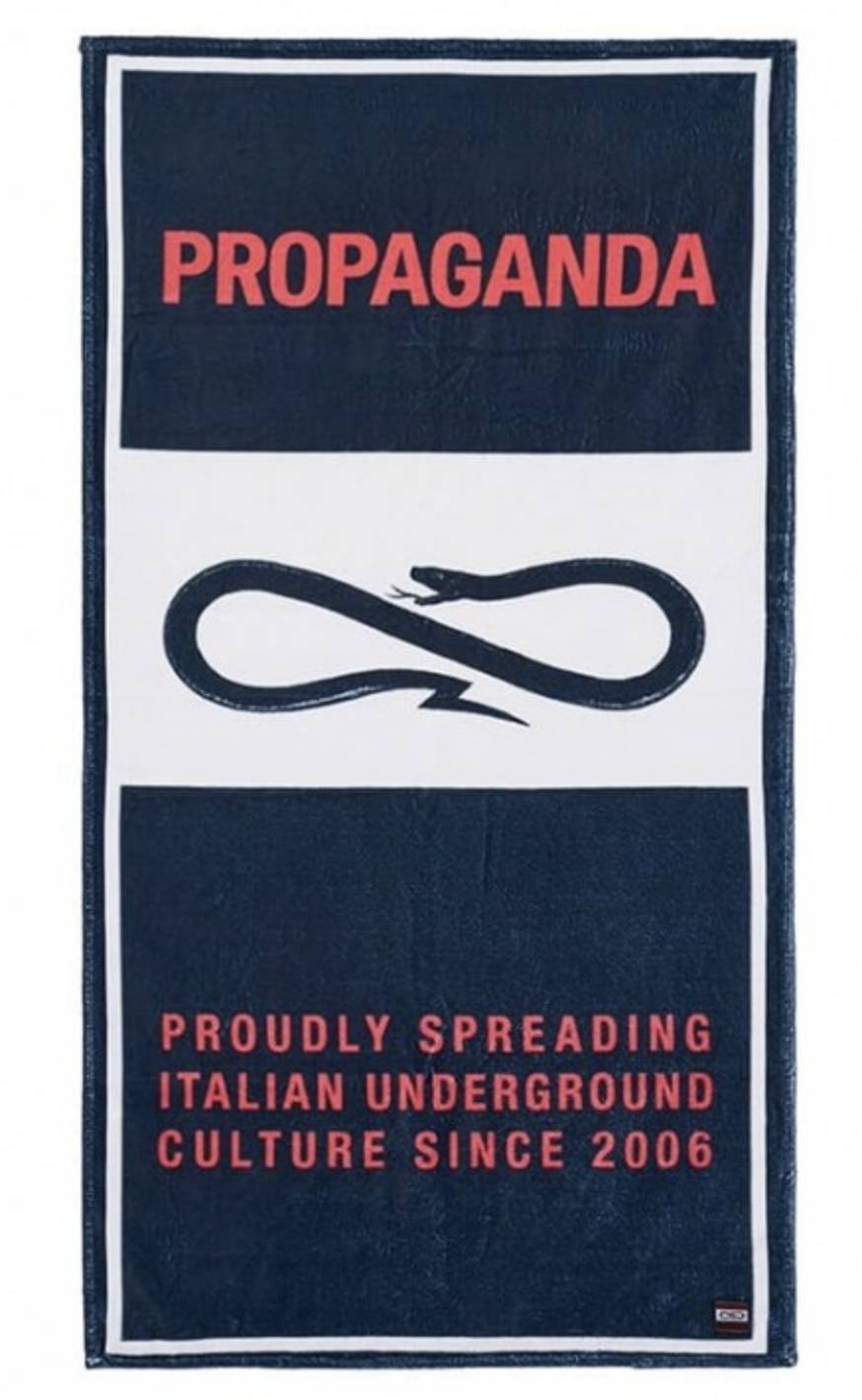 Propaganda Telo Mare Label Beach Towel Black Nero Uomo - 1