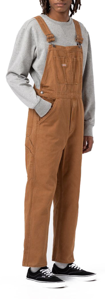 Dickies salopette Duck Canvas Bib Stone Washed Brown Duck