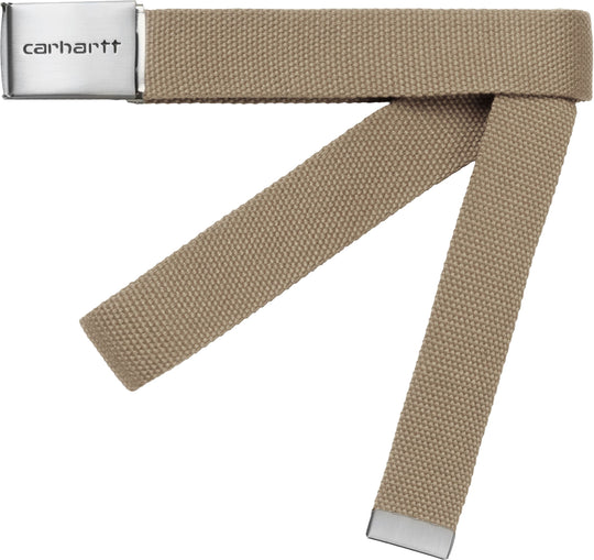 Carhartt Wip Cinta Clip Belt Chrome Leather Uomo Beige