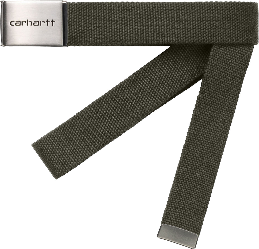 Carhartt Wip Cinta Clip Belt Chrome Cypress Verde Uomo - 1