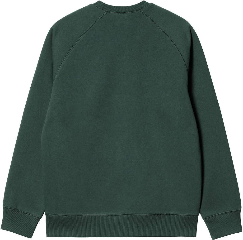 Carhartt Wip Felpa Chase Sweat Juniper Gold Verde Uomo - 2