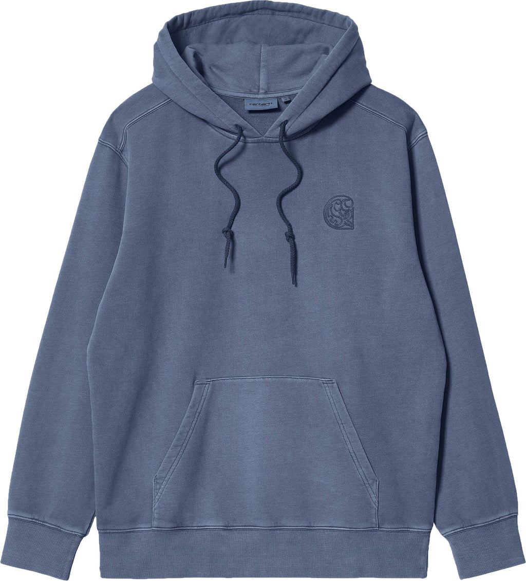 Carhartt Wip Felpa Hooded Verse Patch Enzian Garment Dyed Blue Uomo - 2