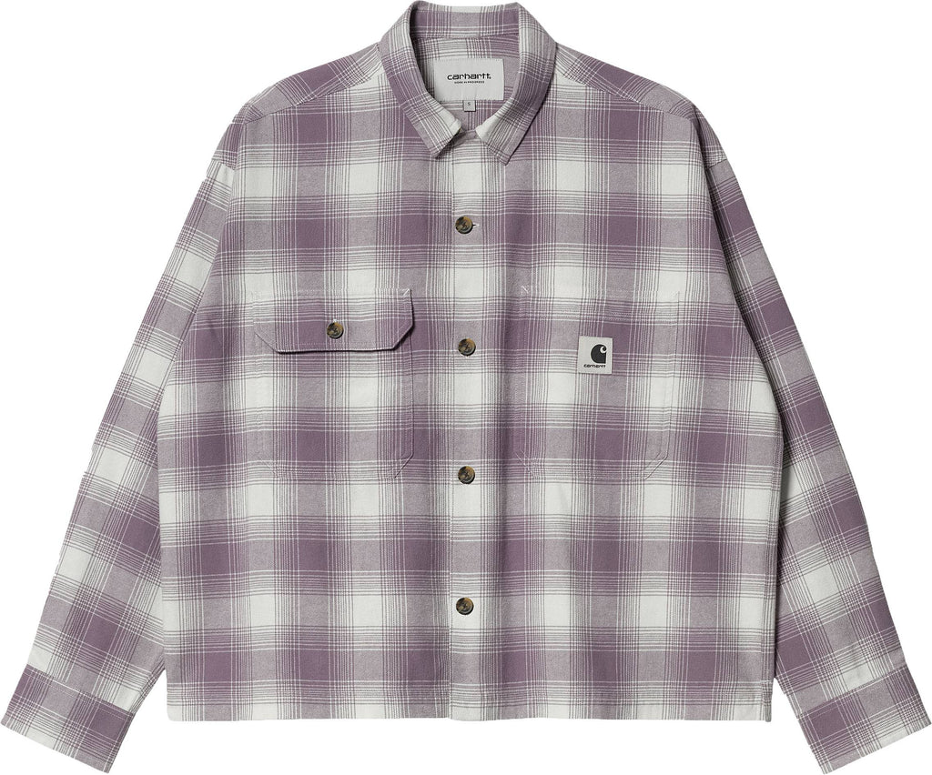 Carhartt Wip Camicia W L/s Deaver Shirt Check Misty Thistle Rosa Donna - 1
