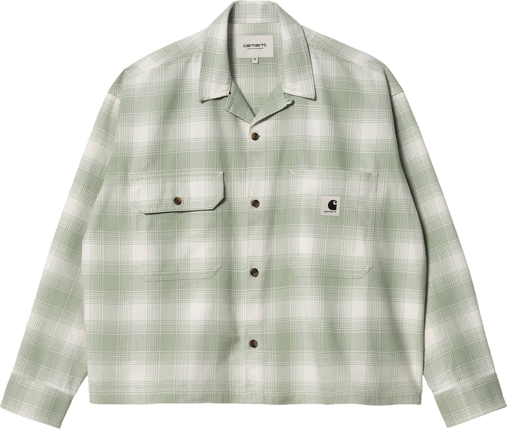 Carhartt Wip Camicia W L/s Deaver Shirt Check Misty Sage Verde Donna - 1