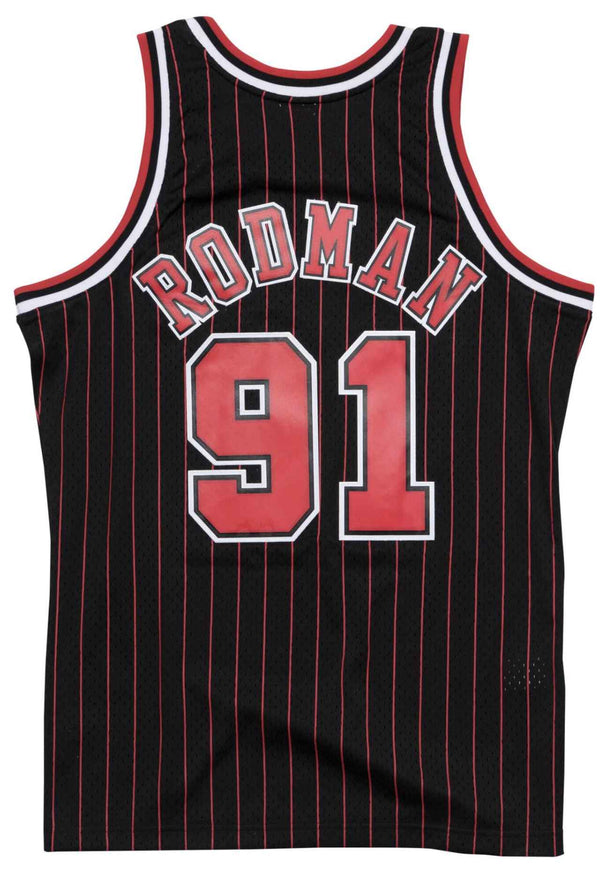 Mitchell & Ness canotta NBA Swingman Jersey Chicago Bulls 95 Dennis Rodman Black Stripe