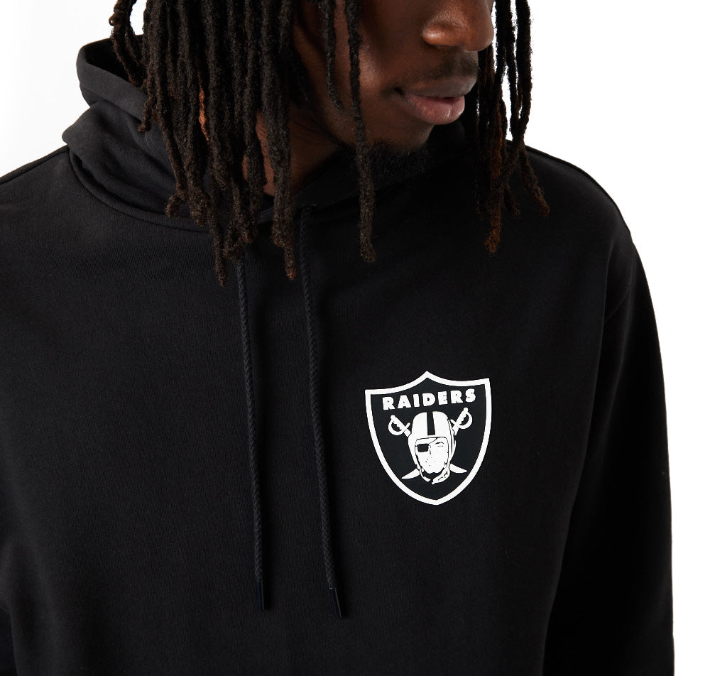 New Era Felpa Half Logo Oversized Hoody Las Vegas Raiders Nero Uomo - 3
