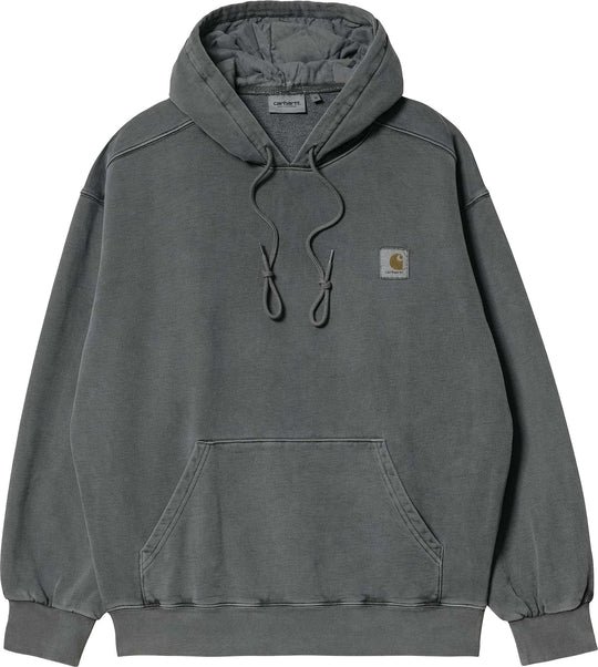 Carhartt Wip Felpa Hooded Vista Sweat Vulcan Garment Dyed Uomo Grigio