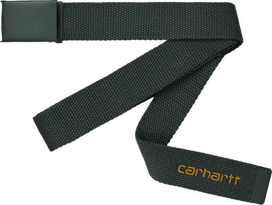 Carhartt Wip Cinta Script Belt Tonal Boxwood Ochre Uomo Verde