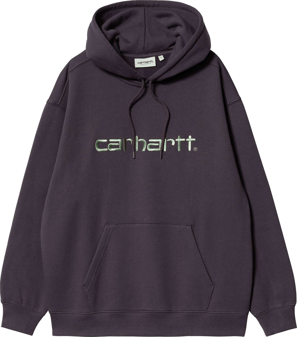 Carhartt Wip Felpa W Hooded Carhartt Sweatshirt Artichoke Misty Sag Viola Donna - 1