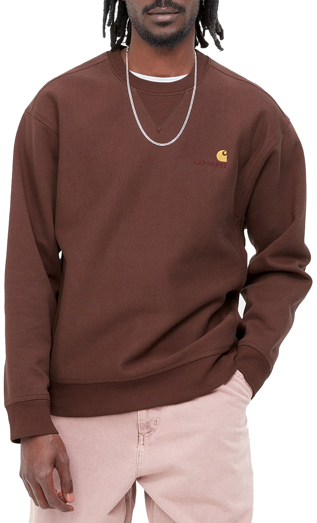 Carhartt Wip Felpa American Script Sweat Ale Bordeaux Uomo - 3