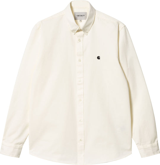 Carhartt Wip Camicia L/s Madison Shirt Wax Black Uomo Beige